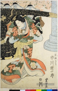 les acteurs du Kabuki Ichikawa Danjuro VII As iwafuji 1824 Utagawa Toyokuni japonais Peinture à l'huile